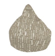 POLTRONA SACCO POUF PUFF IN NYLON PIENO BIG CITY BEIGE - ITALIANO!!!