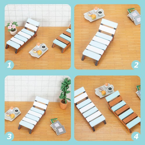 Mini Beach Lounger Baby Dollhouse Accessories Simulation Chair Miniature - Picture 4 of 12