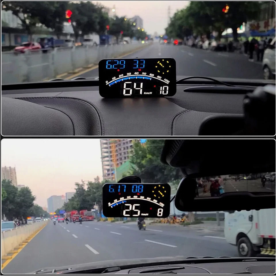 Velocímetro Digital Universal GPS Coche HUD Head Up Display MPH Alarma de Sobrevelocidad Foto 4 de 4