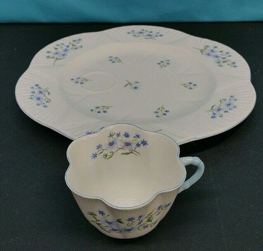 Vintage New Fine Bone China Shelley England #13591 Blue Rock Cup