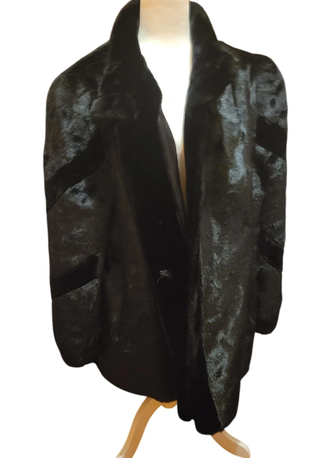 SAINT LAURENT (YSL) Jacques Saint Laurent cappotto donna nero pelliccia sintetica