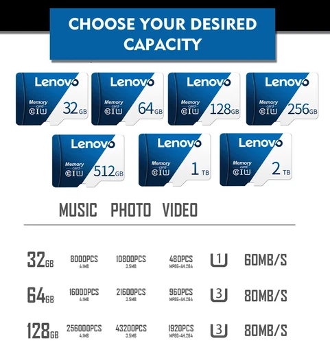 Micro SD Speicherkarte Klasse 10 -32G 64G 128G 256G 512G 1TB+kostenloser Adapter - Bild 4 von 26