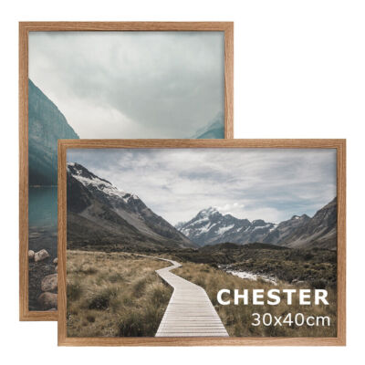 Kusso Chester großer Posterrahmen in natürlicher Holzoptik für Kunstgemälde