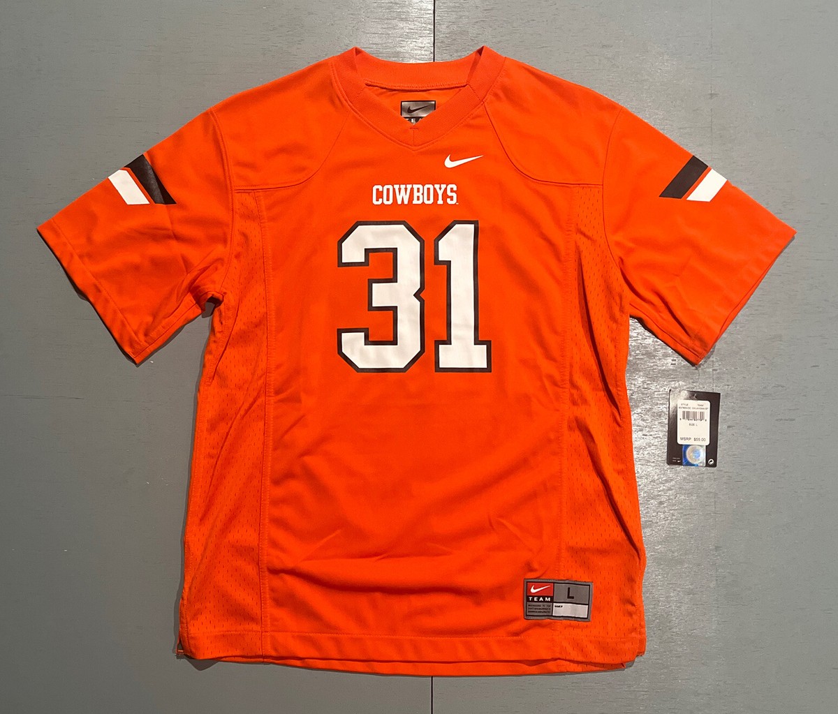 OSU Oklahoma State Cowboys Nike Football Jersey #31 Youth Large Retail $55