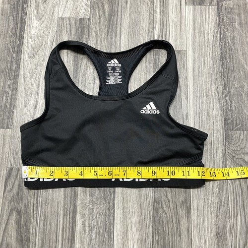 ADIDAS Graphic Logo Pullover Black Racerback Sports Bra Girl's Size XL - Picture 5 of 6