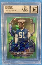 Kwity Paye Signed 2021 Panini Prizm Green Hyper /175 RC BAS Autograph Grade 10 Kwity Paye Signed 2021 Panini Prizm Green Hyper /175 RC BAS Autograph Grade 10