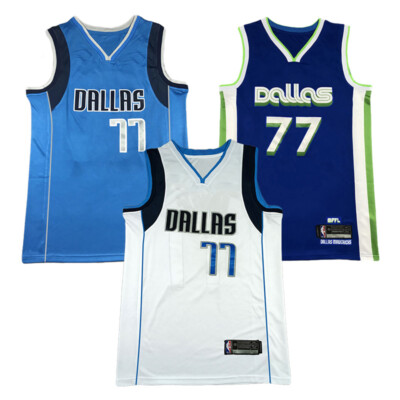 Neu Basketball Trikots Genäht Mavericks Hellblau/Weiß/Blau S-2XL