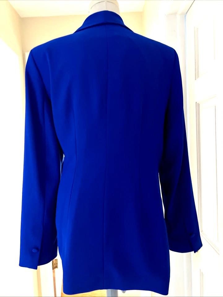 River Island Tux Blazer Jacket 16 UK 12 US Cobalt blue Crepe - Image 2 of 4