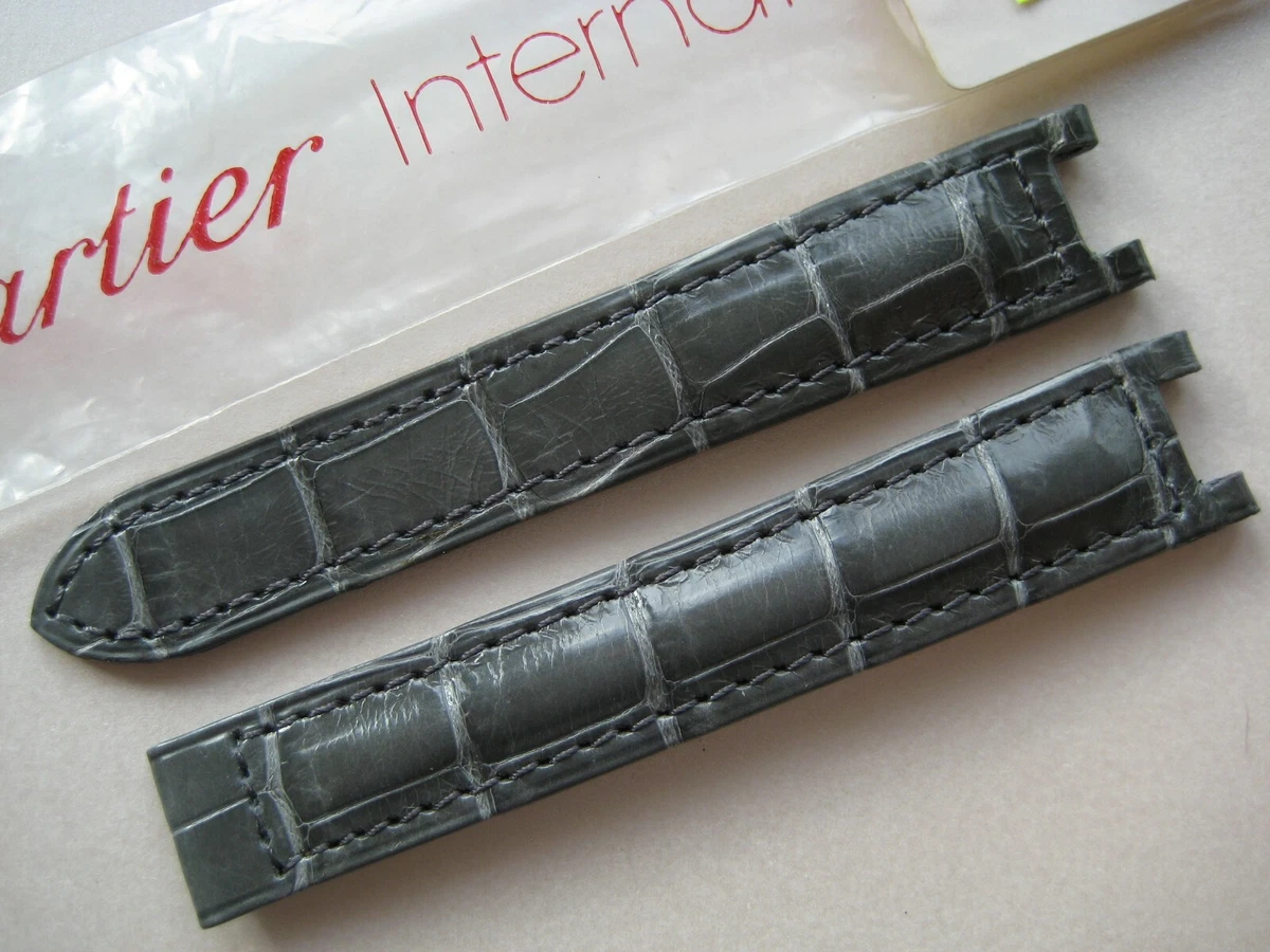GENUINE Cartier PASHA WATCH STRAP BAND GRAY ALLIGATOR LEATHER 15 x