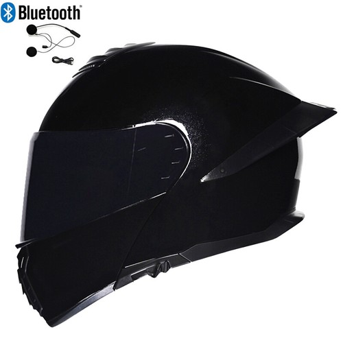 DOT Bluetooth Flip Up Motorcycle helmet Dual Lens Motorbike Modular Helmet - Picture 47 of 60