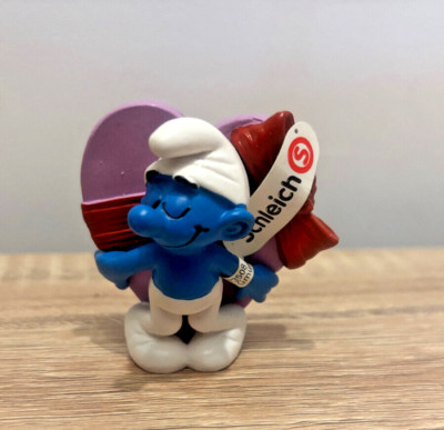 Figurine Schleich Schtroumpf - Le Bébé Avec Son Ourson - Modèle 20205 - Occasion - Année 1984