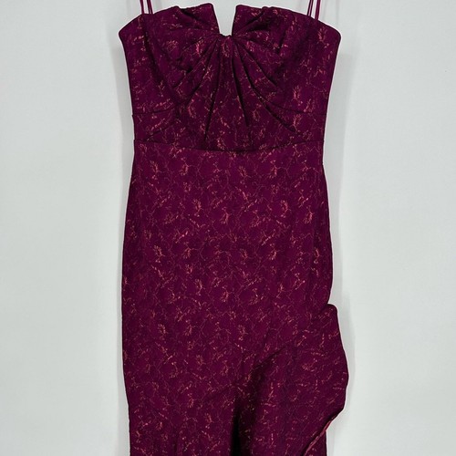 Vestido de jacquard sin tirantes THEIA Couture Aimee - Imagen 4 de 9