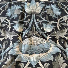 Rejuvenation Morris & Co Pillow Cover Lodden Botanical Print Slate Blue Gray New