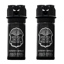 2 Police Magnum pepper spray 2 ounce Flip Top Fogger Safety Personal Defense