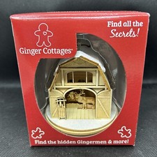 Old World Christmas Santa's Reindeer Barn Ornament 80013 NEW W/ Tag And Box