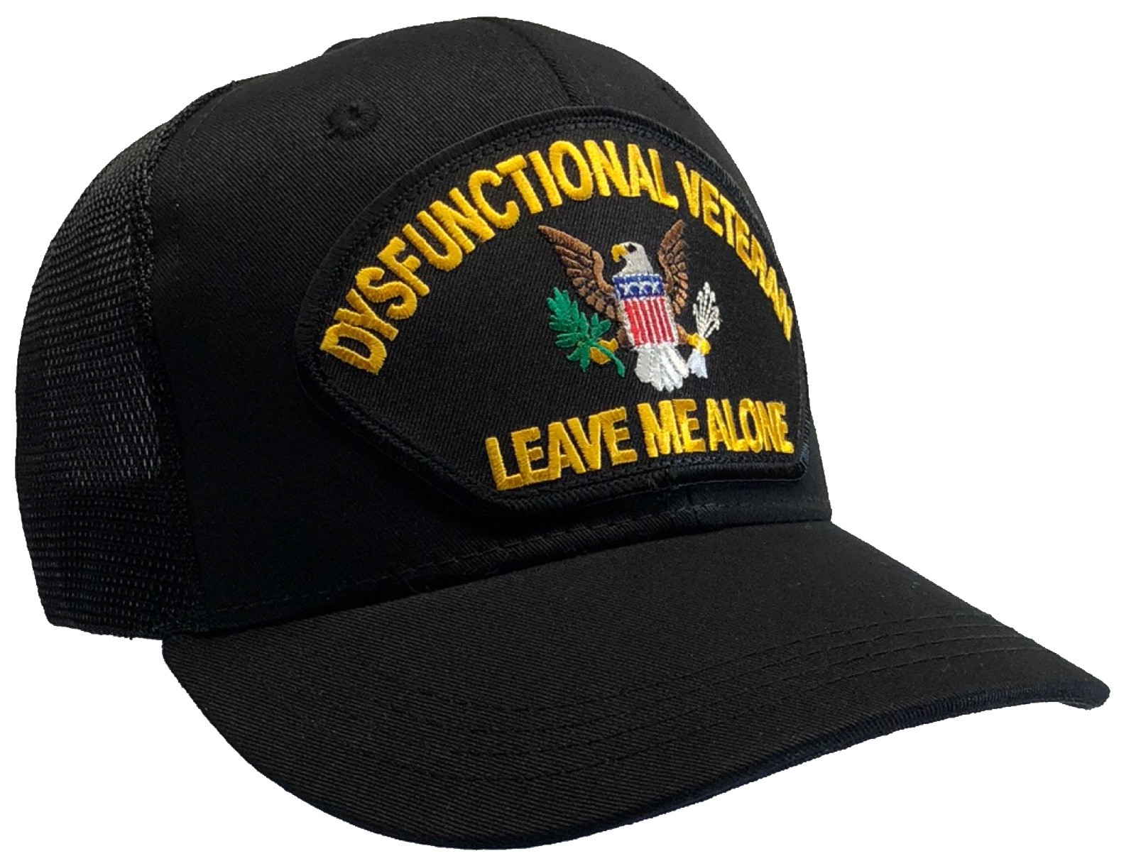 DYSFUNCTIONAL VETERAN HAT Black Ball Cap MESH BACK Trucker “THE