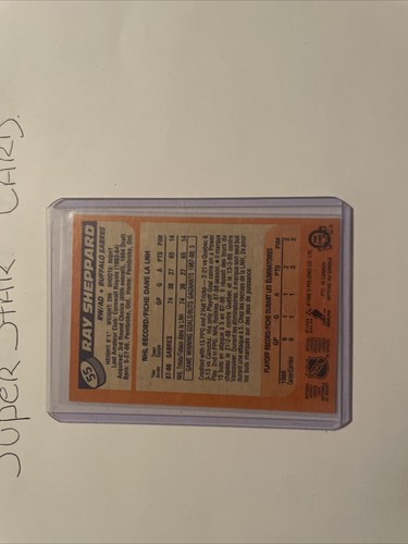 1988-89 O-Pee-Chee Ray Sheppard #55 Rookie Buffalo Sabres OPC RC - Picture 3 of 4