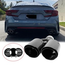 Carbon Fiber Exhaust Tip Muffler Quad 2.5 In Dual 4 Out For Honda Accord Sport Carbon Fiber Exhaust Tip Muffler Quad 2.5 In Dual 4 Out For Honda Accord Sport