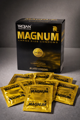 #ad Trojan Magnum Large Size Condoms 48 Pack Lubricated Latex Premium $24.99