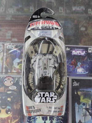 Star Wars Titanium Series Luke s Snowspeeder Dark Gray Micro Vehicle Toy