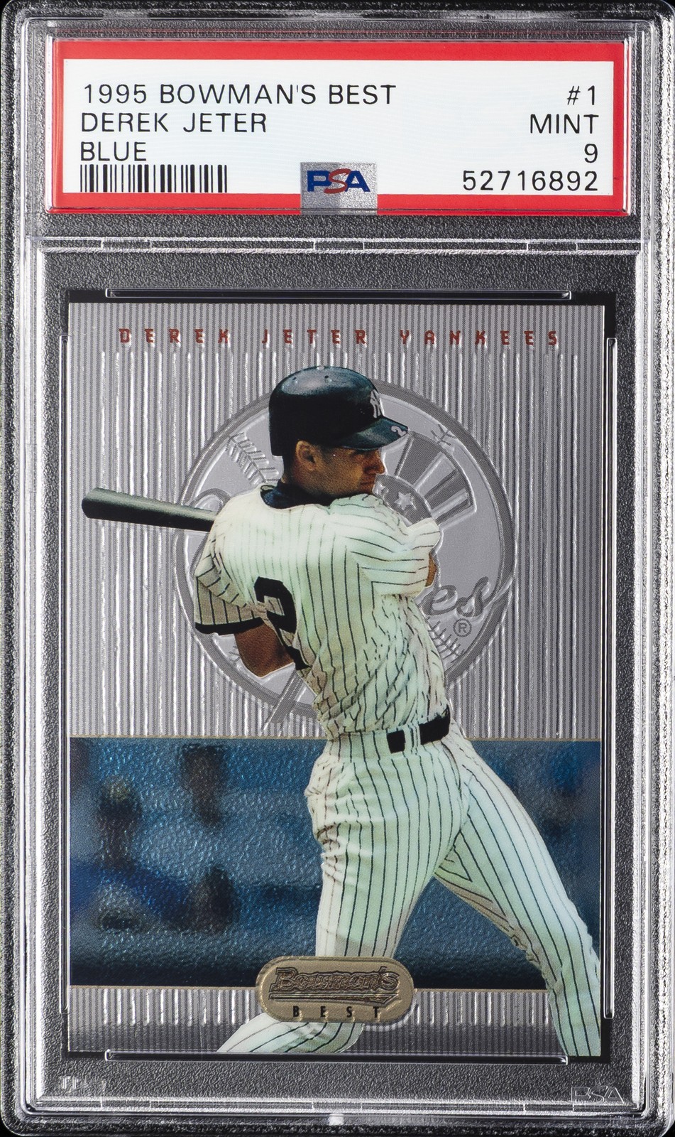 1995 BOWMAN'S BEST BLUE #1 DEREK JETER PSA 9 view 1