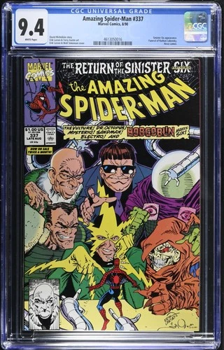 Amazing Spider-Man #337 CGC NM 9.4 White Pages Marvel 1990