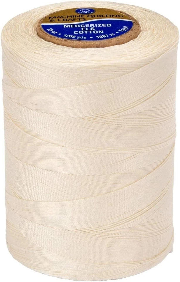 Hilo acolchado de algodón ligero 1200 yardas crema de cáscara de huevo para costureras Foto 3 de 4