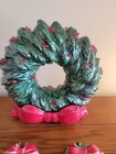 Vintage Ceramic Light-Up Christmas Wreath & Candle Holders - EUC!! — photo 2