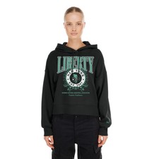 Women's New Era Black New York Liberty Boxy Dolman Hoodie