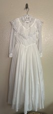 Jessica McClintock Bridal 1970's White Prairie Dress - Wedding / Flower Girl