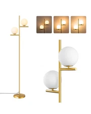 EDISHINE 67.5in Mid Century Modern Globe Floor Lamp,Upgraded Dimmable Gold 