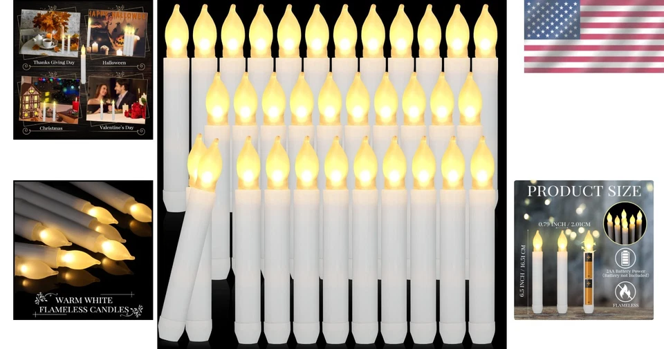 Energy Efficient LED Taper Candle Bundle - Image 2 of 4