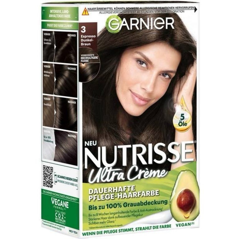 Coloration Garnier Nutrisse 3 châtain foncé lot de 4 flacons