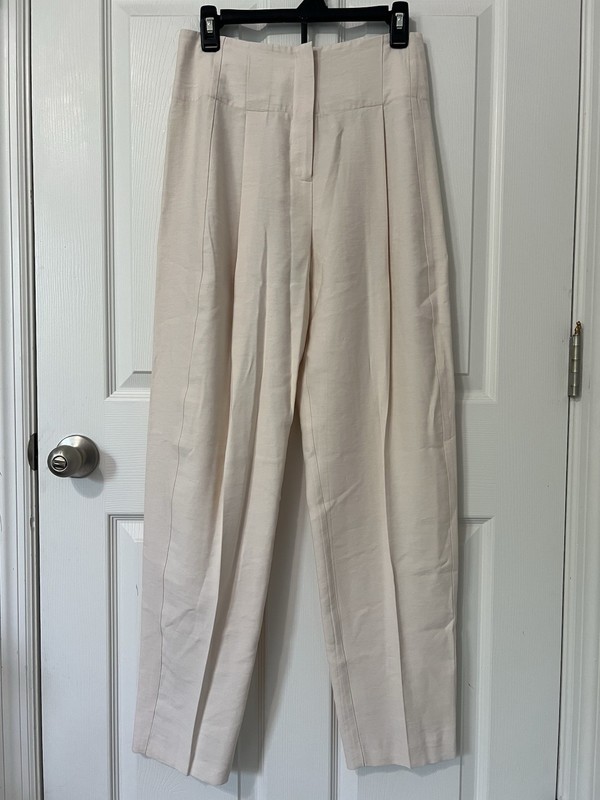 The Sei Double Pleated High-Waisted Trousers in Baby Pink Size 4