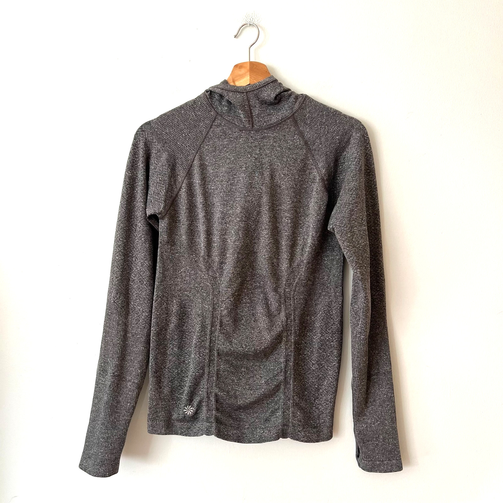 Athleta Tracker Seamless Gray Running Hoodie Wome… - image 1