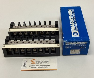 Marathon 1508-SC Heavy Duty 8-Pole Terminal Blocks 600V, 30A (2-Pack)