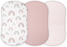 TansyPanda Muslin Halo Bassinet Sheets for BassiNest Luxe Swivel, Soothing,