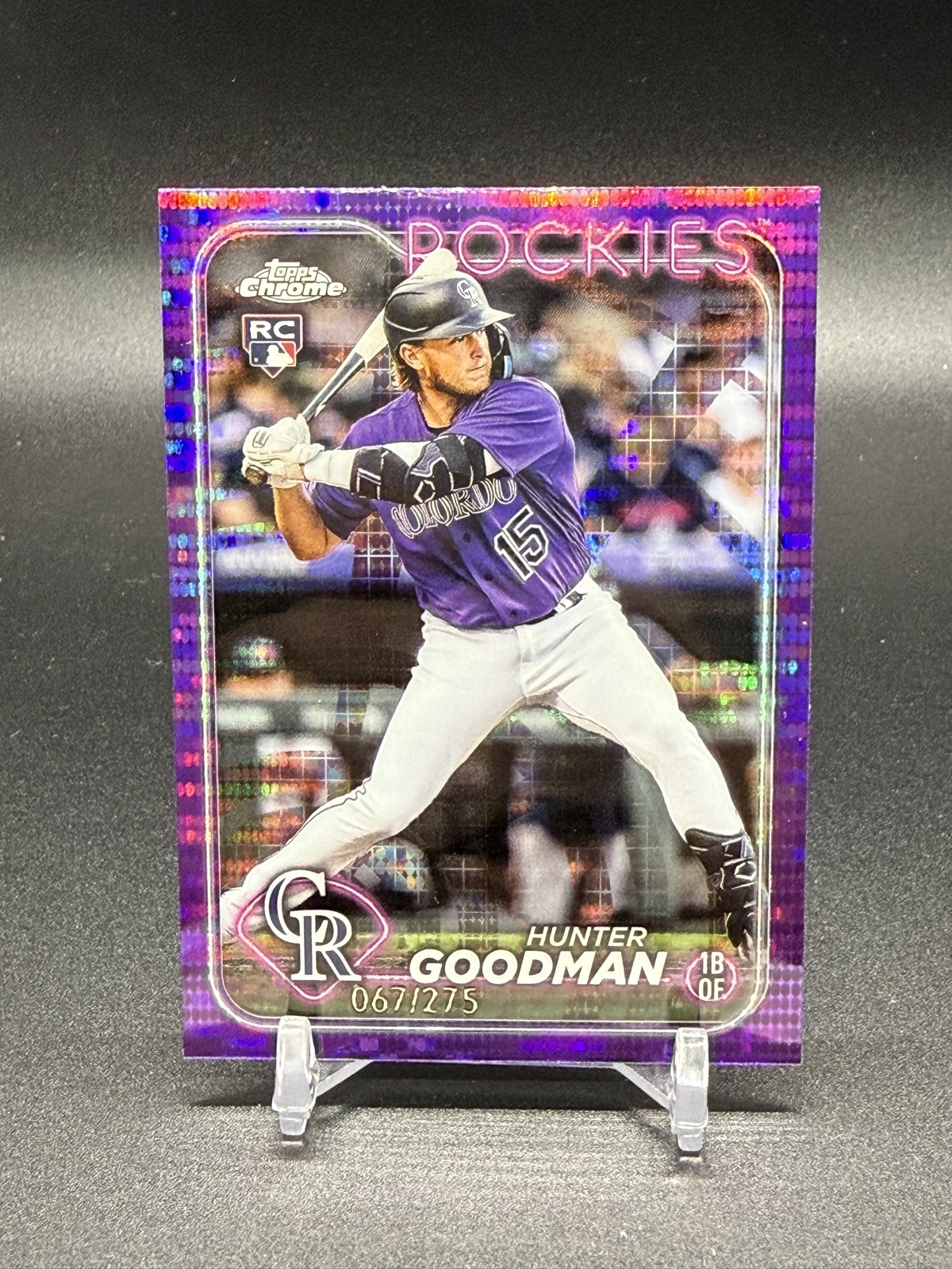 2024 Topps Chrome - Hunter Goodman #99 Purple Sonar Refractor /275 (RC) Rockies