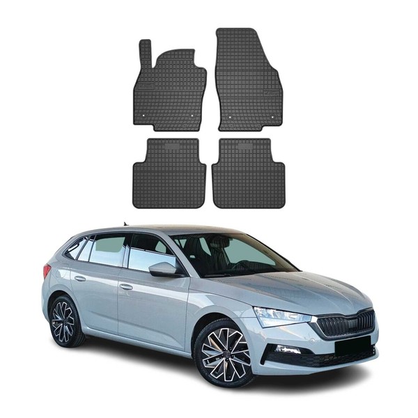 Omac Gummi FußMatten FüR Skoda Scala 2019-2026 Automatten Gummi Schwarz 4Tlg-image