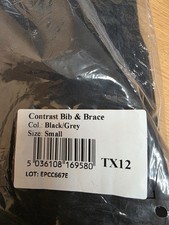 Image of Portwest TX12 Contrast Bib and Brace Black/Grey Small New