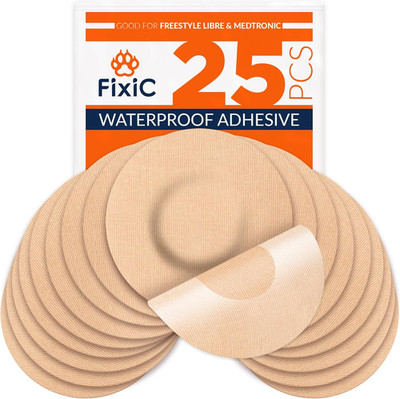 Fixic Freestyle Adhesive Patch 25 PCS   Good for Libre 1, 2, 3 & plus   Enlite  