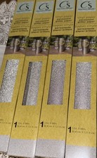 Crafter's Square CS Permanent Glitter Silver Vinyl 12" x 48" Roll Lot of 4 Rolls