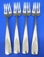 4 - Oneida EQUATOR All Glossy Stainless USA Flatware 6 3/4" SALAD FORKS