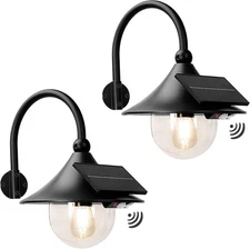 Moodyfei Solar Barn Lights Outdoor - Motion Sensor Wall Lantern with 3 Lighti...