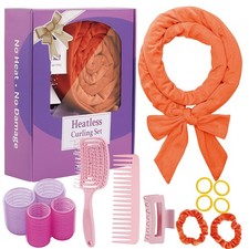 Heatless Curls Overnight, 70" Velvet Hair 14 Count Pack of 1 , Orange