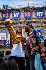 New York Knicks 2025 Championship Trophy Celebration Poster