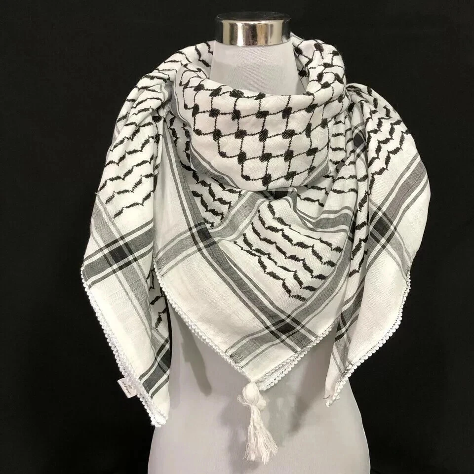 Keffiyeh Shemagh All Original Made In Palestine Arab Scarf Kufiya Arafat Cotton - Imagen 3 de 4