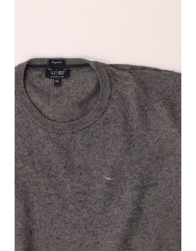 ARMANI JEANS Womens Crew Neck Jumper Sweater UK 22 3XL Grey Flecked DO35 - Picture 3 of 3