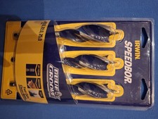 IRWIN 3pc SPEEDBOR BLUE 6X GROOVE WOOD AUGER DRILL BIT SET. 20, 22 & 25mm
