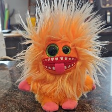 Ty Plopsy Orange Plush Monster Toy with Big Green Eyes Soft Stuffed Animal